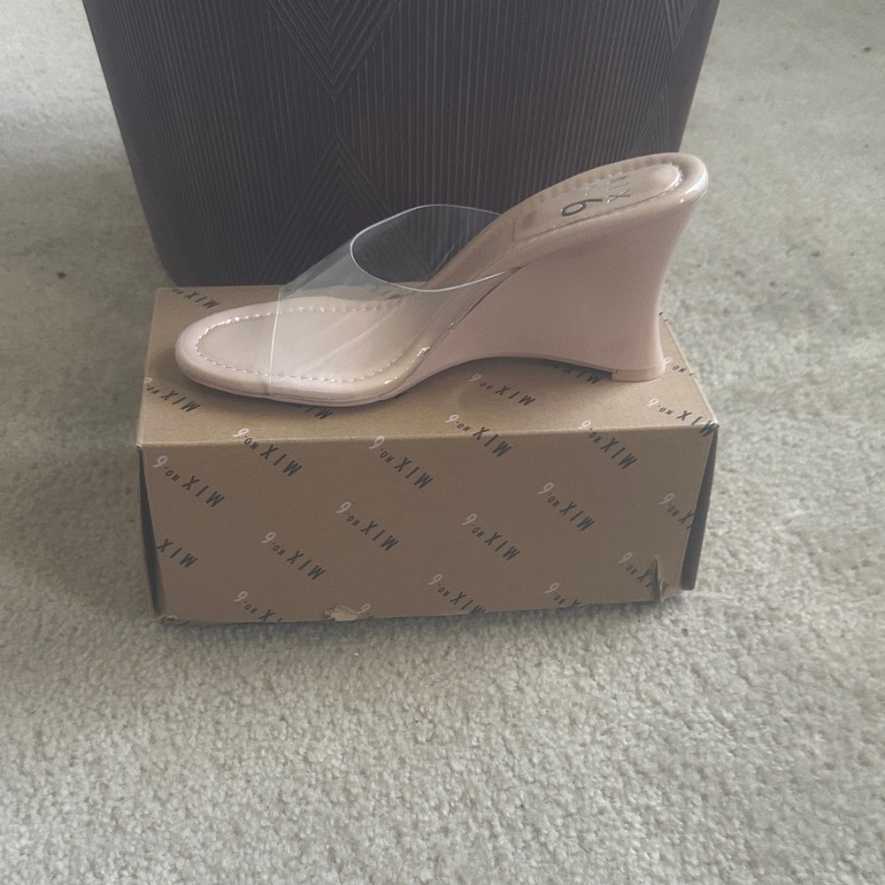 Mix No. 6 Transparent and Beige Wedge Sandals